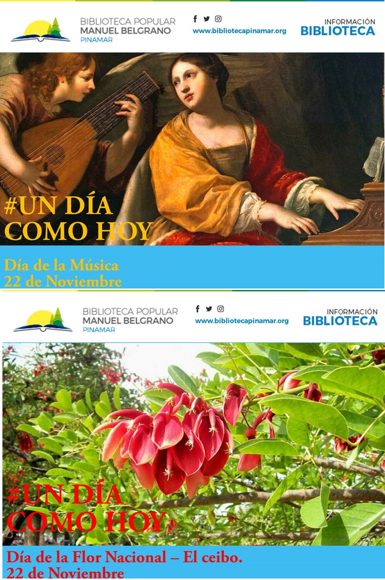 Un día como hoy: Día de la Música y Día de la flor Nacional. | CONABIP